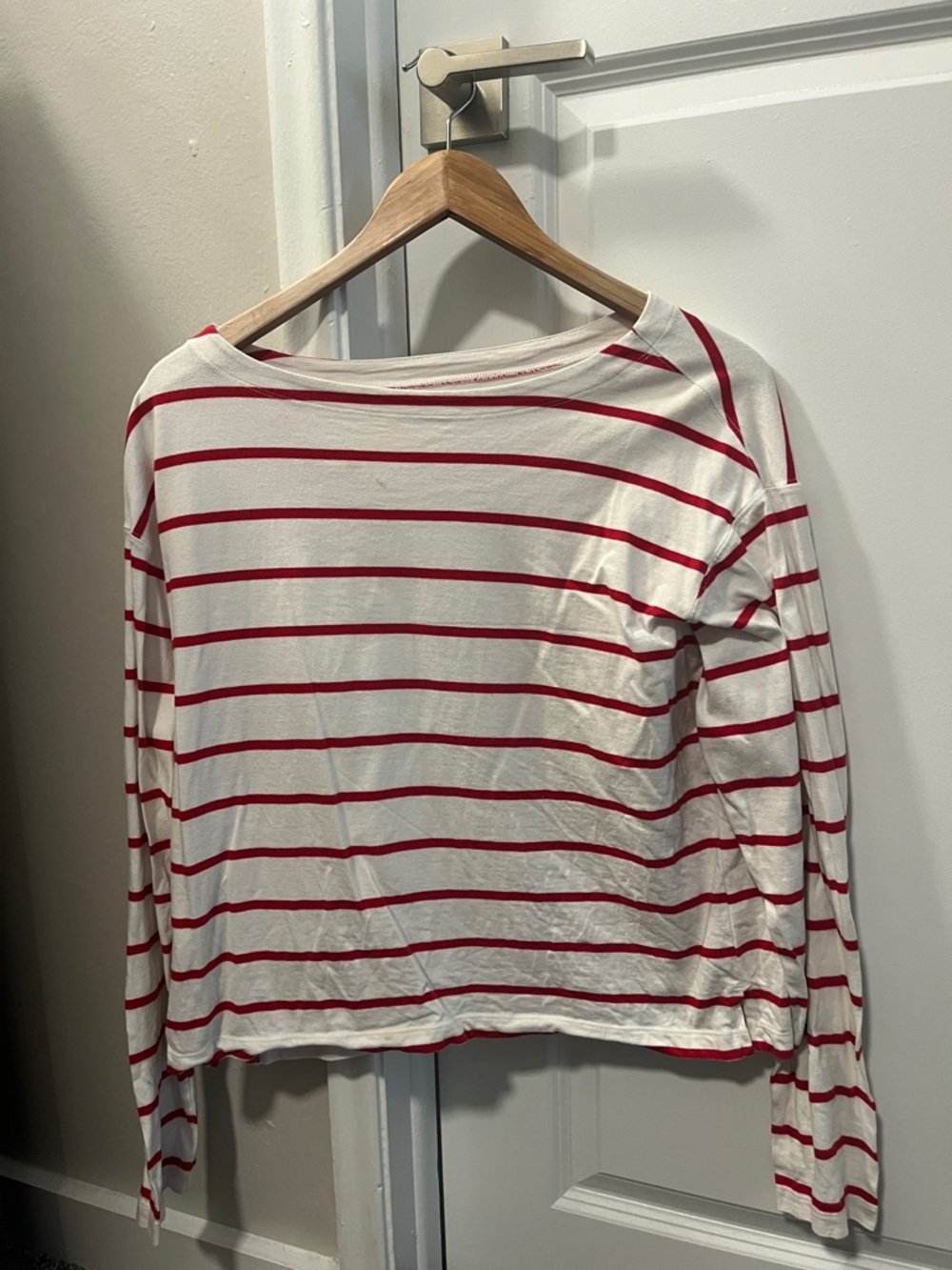 Old Navy White Tee with Red Stripes